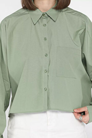 Kadın Tek Cepli Yarasa Kol Gömlek