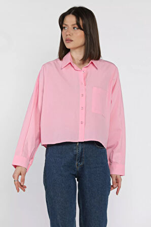 Kadın Tek Cepli Yarasa Kol Gömlek