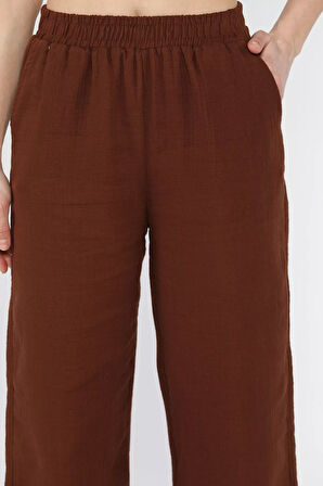 Kadın Bel Lastikli Palazzo Pantolon