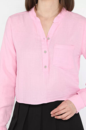 Kadın Hakim Yaka Tek Cepli Gömlek Bluz