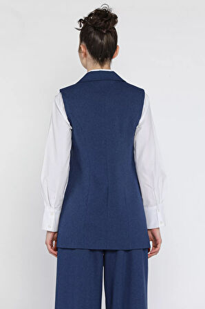 Kadın Kruvaze Yaka Astarlı Yelek