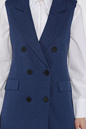 Kadın Kruvaze Yaka Astarlı Yelek