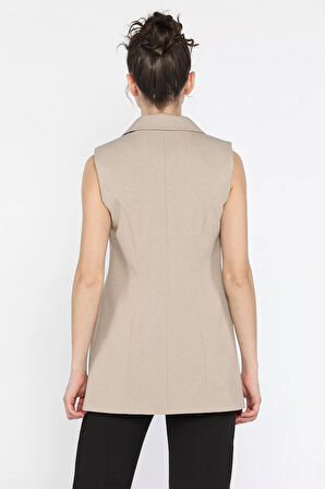 Kadın Kruvaze Yaka Astarlı Yelek