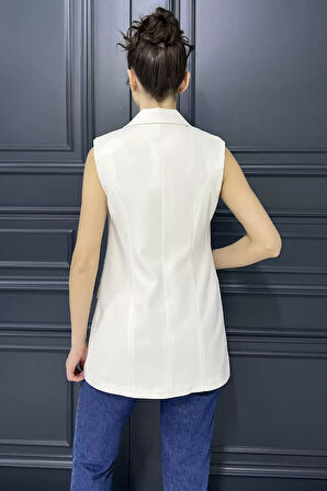 Kadın Kruvaze Yaka Astarlı Yelek