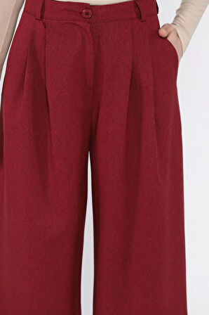 Kadın Yüksek Bel Pileli Kumaş Pantolon