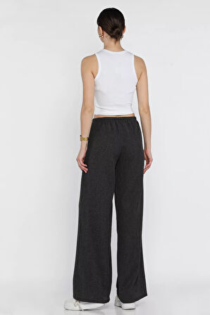 Kadın Bel Bağlamalı Likralı Kumaş Pantolon