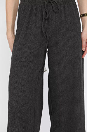 Kadın Bel Bağlamalı Likralı Kumaş Pantolon