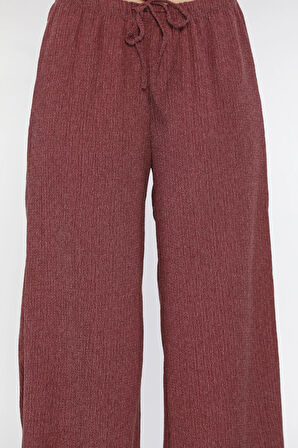 Kadın Bel Bağlamalı Likralı Kumaş Pantolon