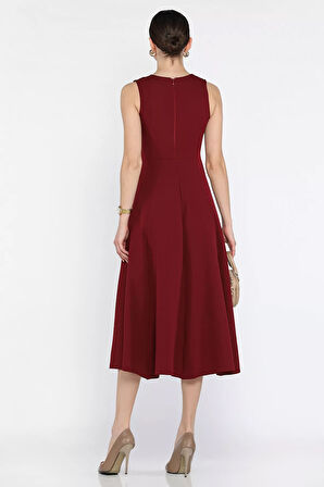 Ön Bağlamalı Sıfır Kol Elbise