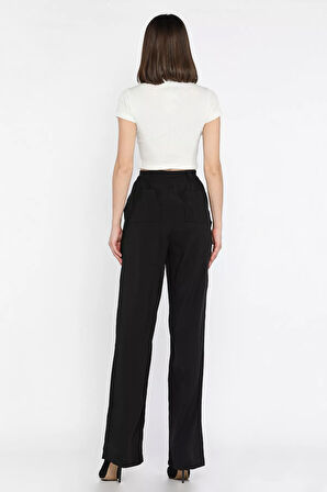 Bel Bağcıklı Lastikli Kadın Modal Pantolon