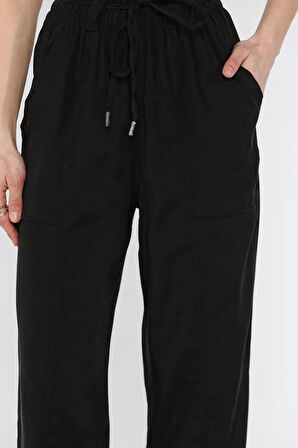 Bel Bağcıklı Lastikli Kadın Modal Pantolon