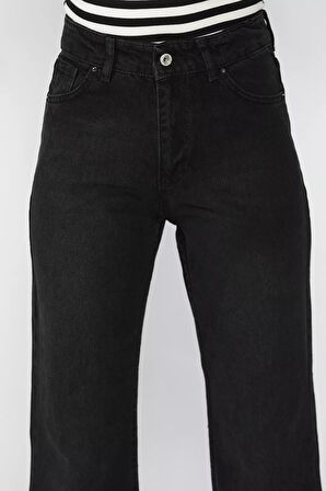 Kadın Kesik Paça Mom Jean Kot Pantolon