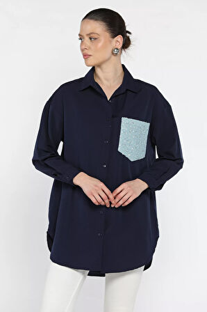 Kot Garnili Kadın Gömlek