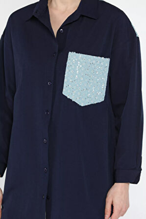 Kot Garnili Kadın Gömlek