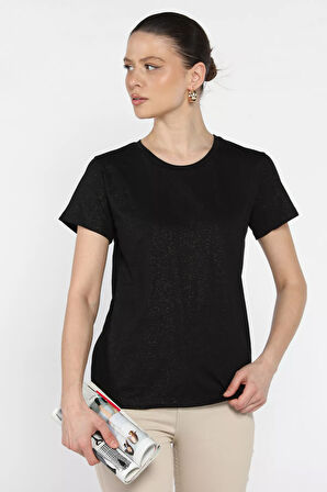 Kadın Bisiklet Yaka Basic Tişört