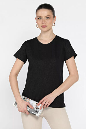 Kadın Bisiklet Yaka Basic Tişört