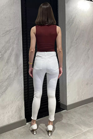 Yüksek Bel Ful Likralı Kadın Pantolon
