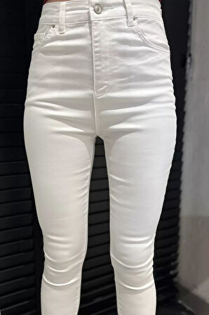 Yüksek Bel Ful Likralı Kadın Pantolon