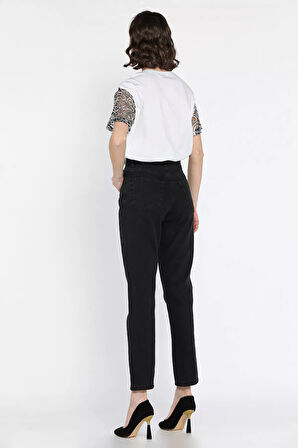 Kadın Yüksek Bel Mom Jeans Kot Pantolon