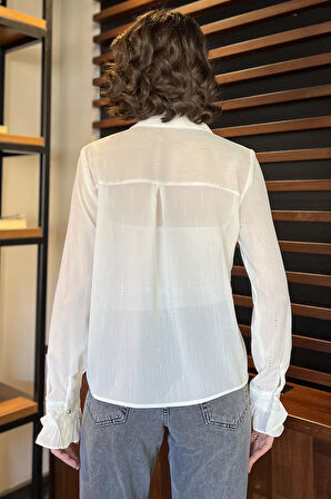 Kadın Volanlı İçlik Kombinli Gömlek