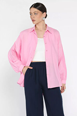 Çizgi Desenli Kadın Gömlek