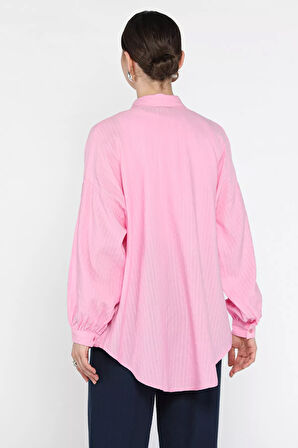 Çizgi Desenli Kadın Gömlek