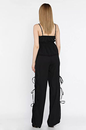 İp Askılı Bel Lastikli Bluz Pantolon İkili Takım