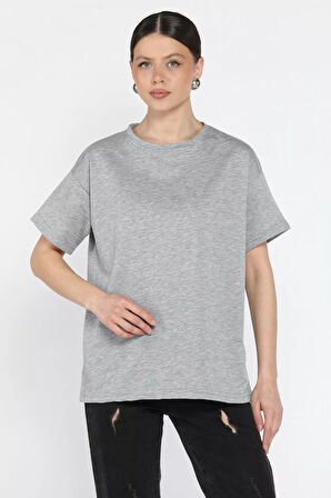 Kadın Bisiklet Yaka Basic Tişört