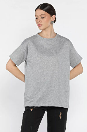 Kadın Bisiklet Yaka Basic Tişört