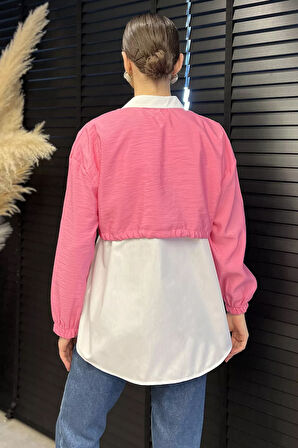 Bel Büzgülü Kadın Paraşüt Garnili Gömlek