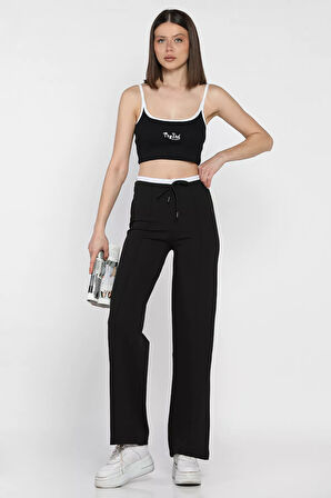 Kadın Çimalı Yüksek Bel Palazzo Pantolon