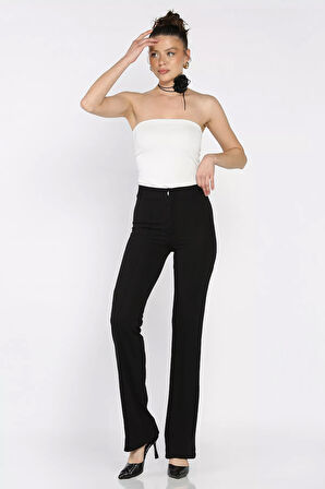 Kadın Yüksek Bel Çimalı Likralı Pantolon