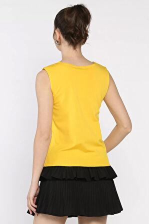 Kadın V Yaka Sıfır Kol Triko Bluz (s,m,l Uyumludur)