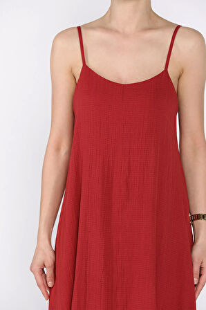 Kadın Ayarlanabilir Askılı Bol Kesim Elbise