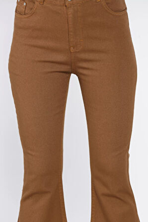 İspanyol Paça Likralı Kadın Gabardin Pantolon