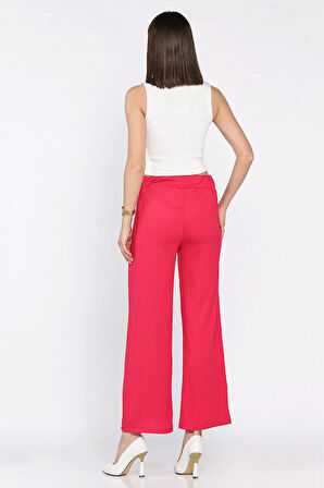 Kadın Bel Lastikli Zincir Aksesuarlı Pantolon