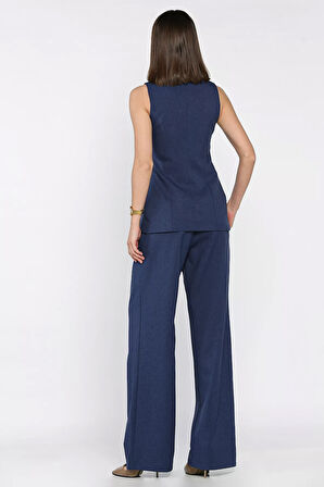 Çift Düğmeli Yelek Pantolon İkili Takım