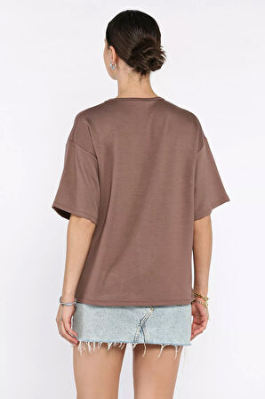 Kadın V Yaka Basic Tişört