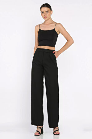 Kadın Bel Lastikli Cırtlı Palazzo Pantolon