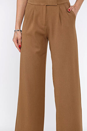 Kadın Bel Lastikli Cırtlı Palazzo Pantolon