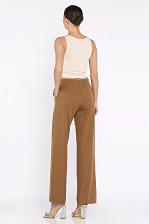 Kadın Bel Lastikli Cırtlı Palazzo Pantolon