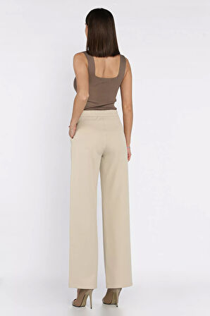 Kadın Bel Lastikli Cırtlı Palazzo Pantolon