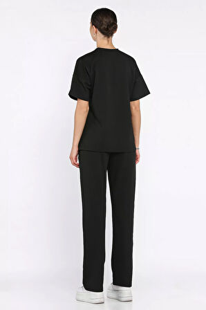 Kadın Nakış Detaylı Tişört Pantolon İkili Takım