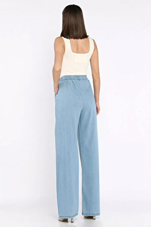 Bol Paça Bel Bağlamalı Kadın Pantolon