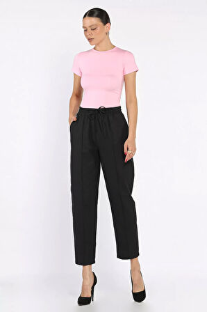 Kadın Bel Bağlamalı Ön Çimalı Havuç Pantolon