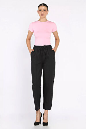 Kadın Bel Bağlamalı Ön Çimalı Havuç Pantolon