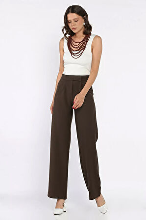 Kadın Bel Lastikli Cırtlı Palazzo Pantolon