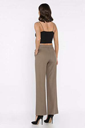 Kadın Bel Lastikli Cırtlı Palazzo Pantolon