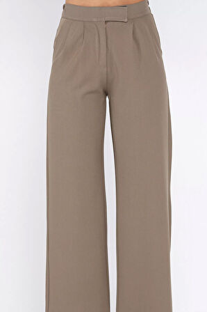 Kadın Bel Lastikli Cırtlı Palazzo Pantolon