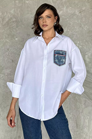 Cepli Kadın Salaş Gömlek